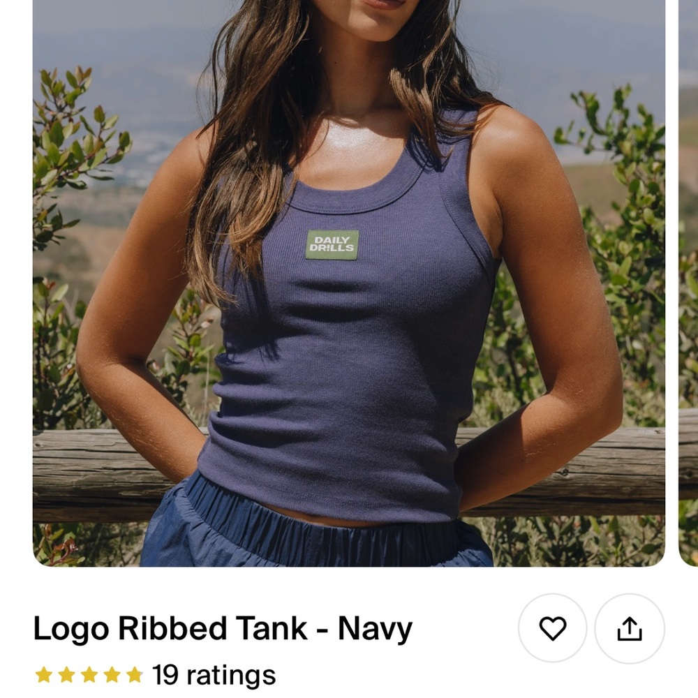 Daily Drills Navy Logo Tank Top M/L NWT